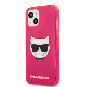 iPhone 13 mini Karl Lagerfeld KLHCP13SCHTRP TPU Choupette Head tok Fluo Pink