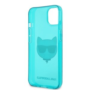iPhone 13 Karl Lagerfeld KLHCP13MCHTRB TPU Choupette Head tok Fluo Blue