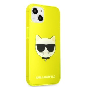 iPhone 13 Karl Lagerfeld KLHCP13MCHTRY TPU Choupette Head tok Fluo Yellow