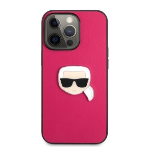 iPhone 13 Pro Karl Lagerfeld KLHCP13LPKMP Ikonik Karl Head PU tok pink