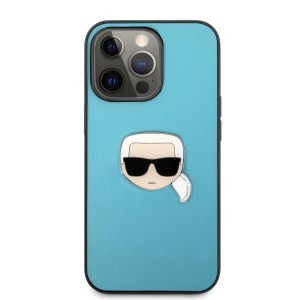iPhone 13 Pro Karl Lagerfeld KLHCP13LPKMB Ikonik Karl Head PU tok kék