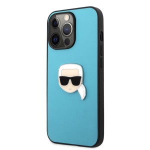 iPhone 13 Pro Karl Lagerfeld KLHCP13LPKMB Ikonik Karl Head PU tok kék
