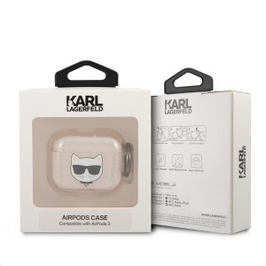 Airpods 3 Karl Lagerfeld KLA3UCHGD Choupette Head Glitter tok arany