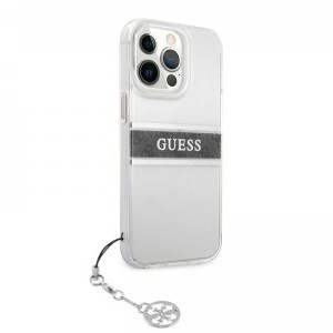 iPhone 13 Pro Max Guess PU/TPU 4G Grey Stripe tok átlátszó (GUHCP13XKB4GGR)