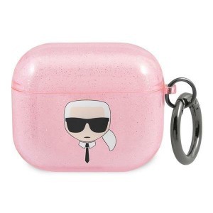 AirPods 3 Karl Lagerfeld Glitter Karl`s Head tok rózsaszín (KLA3UKHGP)