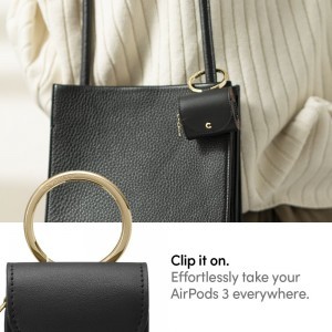 AirPods 3 Spigen Cyrill Mini Bag bőr tok fekete (ASD02158)