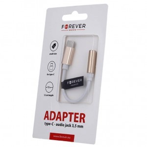 Forever USB Type C - mini jack 3.5mm-es adapter arany