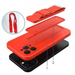 iPhone SE2020/2022 / iPhone 8 / iPhone 7 Rope TPU gél tok pánttal piros