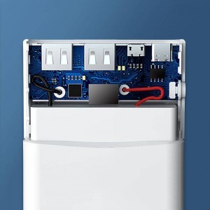 Kivee Powerbank 10000mAh PD 18W (USB + Micro USB + USB-C) fehér