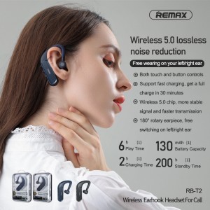 Remax Bluetooth 5.0 vezeték nélküli headset fekete (RB-T2)