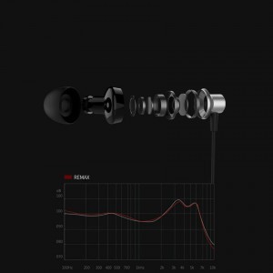 Remax Vezetékes fülhallgató 3.5mm jack audio fekete