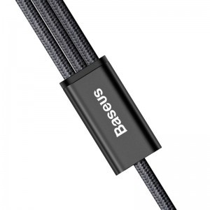 Baseus Rapid 3 az 1-ben USB - Micro USB, 2xLightning kábel 3A 1,2 m fekete