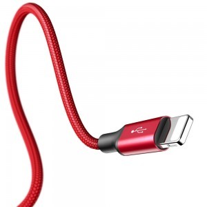 Baseus Rapid 3 az 1-ben USB - Micro USB, 2xLightning kábel 3A 1,2 m piros