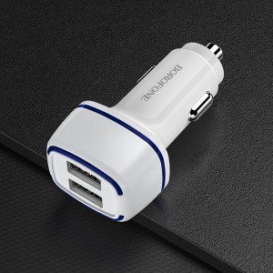 Borofone B14 Max Szivargyújtós töltő 2x USB, 2.4A fehér