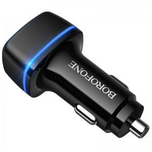 Borofone B14 Max Szivargyújtós töltő 2x USB, 2.4A fekete