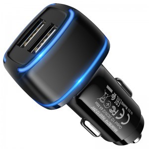 Borofone B14 Max Szivargyújtós töltő 2x USB, 2.4A + Micro USB kábel fekete