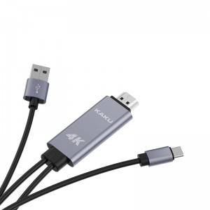 Kaku Adapter Mingshi - USB Type-C - HDMI - Szürke