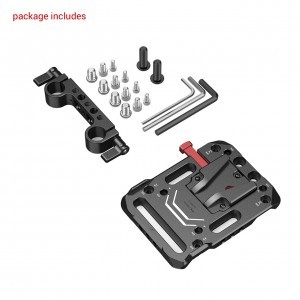 SmallRig V Mount Battery Plate, akkumulátor adapter Dual 15mm Rod Clamp, rúdbilincs csatlakozással (3016)-5