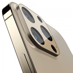iPhone 13 Pro / 13 Pro Max Spigen Optik.TR 2x kameralencsevédő 9H üveg arany színben  (AGL04034)
