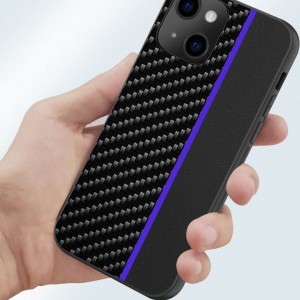 Samsung Galaxy A02S Tel Protect Carbon Tok Fekte / Kék Csík