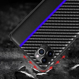 Samsung Galaxy A02S Tel Protect Carbon Tok Fekte / Kék Csík