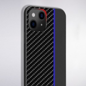 Samsung Galaxy A02S Tel Protect Carbon Tok Fekte / Kék Csík