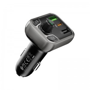 Borofone BC38 Bluetooth FM Transmitter - Type C + 2x USB + MicroSD - QC 3.0 PD 20W fekete