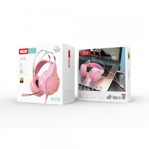 XO GE-04 Vezetékes Gamer Fejhallgató 3.5mm jack audio pink