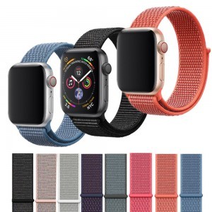 Apple Watch 4/5/6/7/8/SE/Ultra (42/44/45/49mm) nylon óraszíj fekete-strukturált színes Alphajack