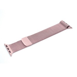 Apple Watch 4/5/6/7/8/SE/Ultra (42/44/45/49mm) milánói fém óraszíj rózsaszín színű Alphajack
