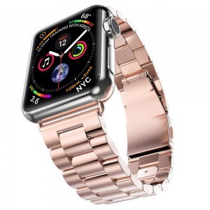 Apple Watch 4/5/6/7/8/SE (38/40/41mm) fém óraszíj rose gold színű Alphajack
