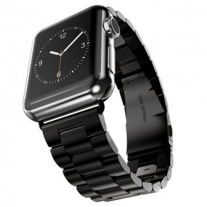 Apple Watch 4/5/6/7/8/SE/Ultra (42/44/45/49mm) fém óraszíj fekete színű Alphajack