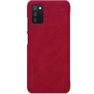 Samsung Galaxy A03S Nillkin Qin bőr fliptok piros