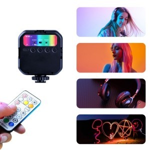 MJ88 mini RGB LED lámpa, videólámpa távirányítóval