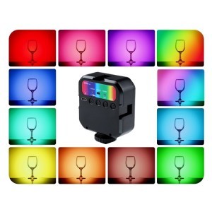 MJ88 mini RGB LED lámpa, videólámpa távirányítóval-4