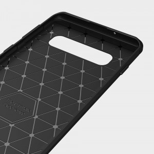 iPhone 12 / 12 Pro Carbon szénszál mintájú TPU tok fekete