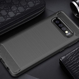 iPhone 12 / 12 Pro Carbon szénszál mintájú TPU tok fekete