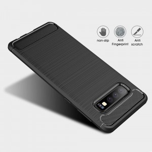 iPhone 12 / 12 Pro Carbon szénszál mintájú TPU tok fekete