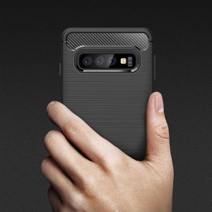 Samsung Galaxy J3 2016 Carbon szénszál mintájú TPU tok fekete