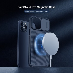 iPhone 13 Pro Nillkin CamShield Pro Magnetic tok kék Magsafe kompatibilis telefontok