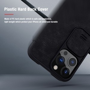 iPhone 13 Pro Max Nillkin Qin Pro bőr fliptok fekete