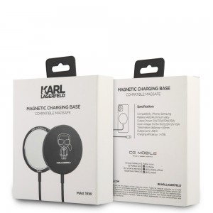 Karl Lagerfeld MagSafe vezeték nélküli töltő 15W fekete