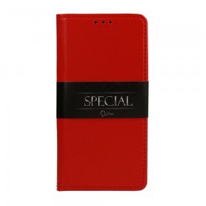 Xiaomi Redmi 9 Book Special bőr fliptok piros