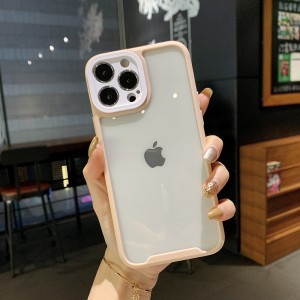 iPhone 13 mini átlátszó tok halvány rózsaszín kerettel Alphajack