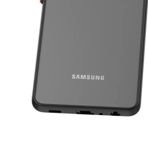 Samsung Galaxy A03s Smoke matt TPU tok sötétzöld kerettel Alphajack