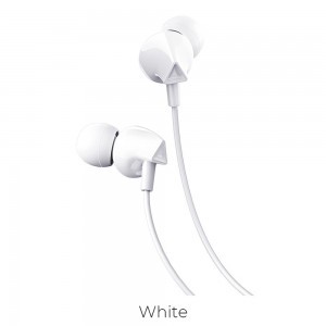HOCO Perfect Sound Vezetékes 3.5mm jack fülhallgató mikrofonnal fehér