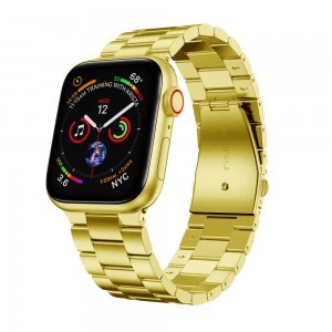 Apple Watch 4/5/6/7/8/SE/Ultra (42/44/45/49mm) fém óraszíj arany színű Alphajack