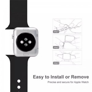 Apple Watch 4/5/6/7/8/SE/Ultra (42/44/45/49mm) szilikon óraszíj fekete színű Alphajack