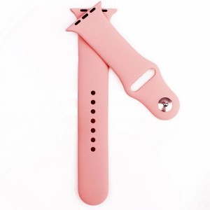 Apple Watch 4/5/6/7/8/SE/Ultra (42/44/45/49mm) szilikon óraszíj világos rózsaszín színű Alphajack