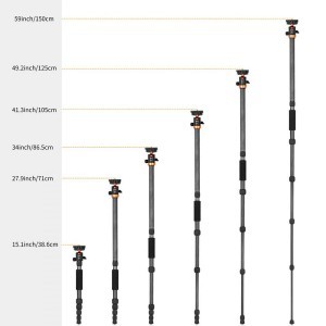 KF Concept SA225C1 karbon fényképező állvány, tripod gömbfejjel (KF09.094)-11